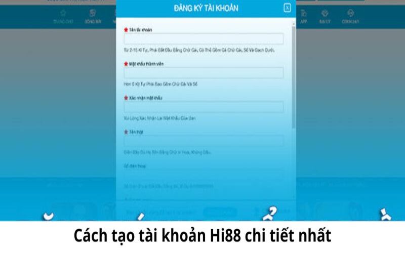 Cách tạo tài khoản Hi88 chi tiết nhất