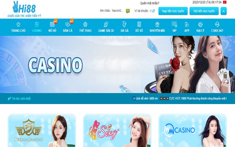 Casino Hi88 có những sản phẩm nào?